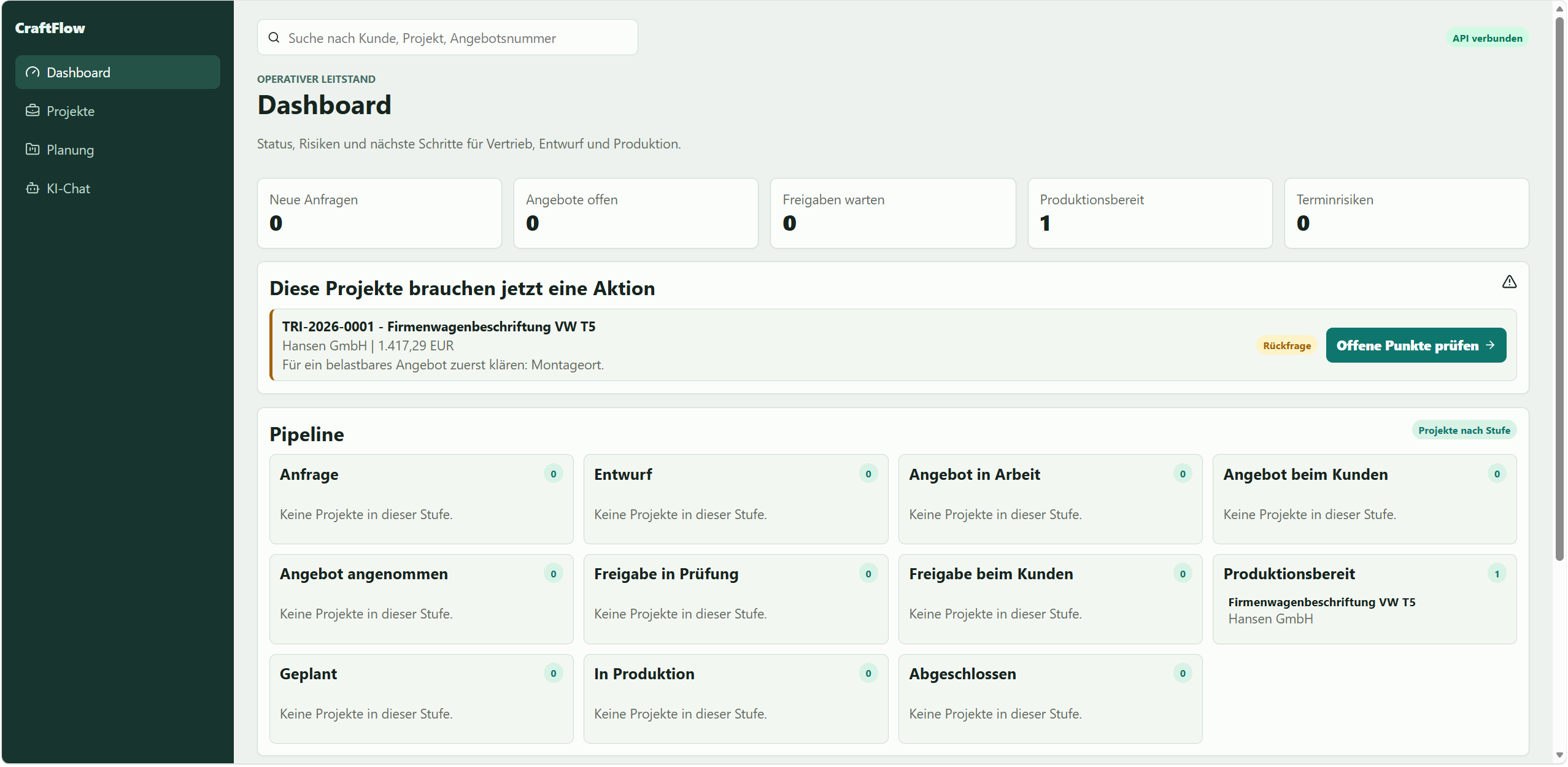 CraftFlow Produktansicht