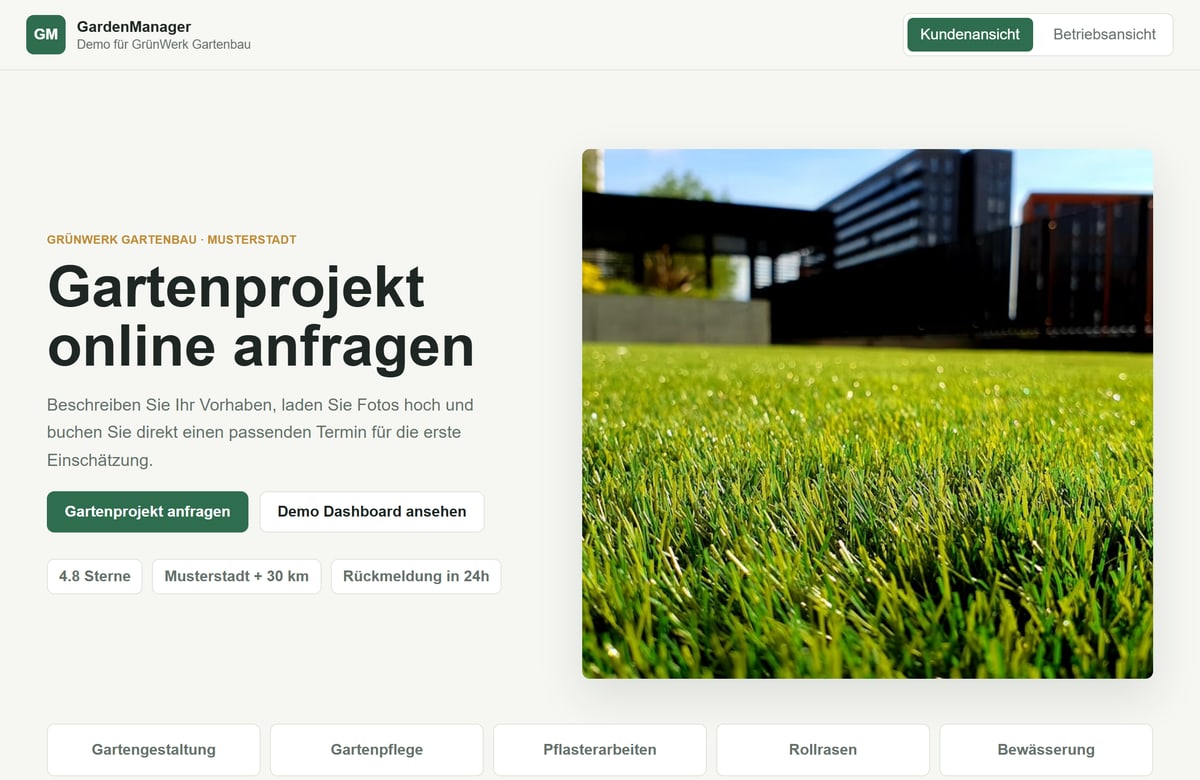 GardenManager Produktansicht